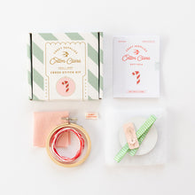 Load image into Gallery viewer, Candy Cane Cross Stitch Kit