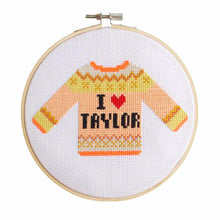 Load image into Gallery viewer, I Love Taylor Cross Stitch Kit - Orange Tones