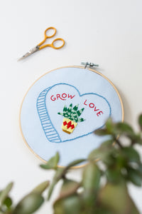 Grow Love Embroidery Hoop Kit