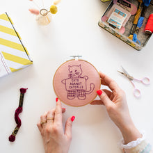 Load image into Gallery viewer, Cats Against Catcalls Feminist Hoop Embroidery Kit