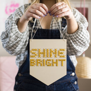 Shine Bright wooden board embroidery kit