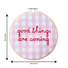 Load image into Gallery viewer, Good Things Gingham Embroidery Hoop Kit