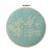 Load image into Gallery viewer, Outdoors Is Better Embroidery Hoop Kit