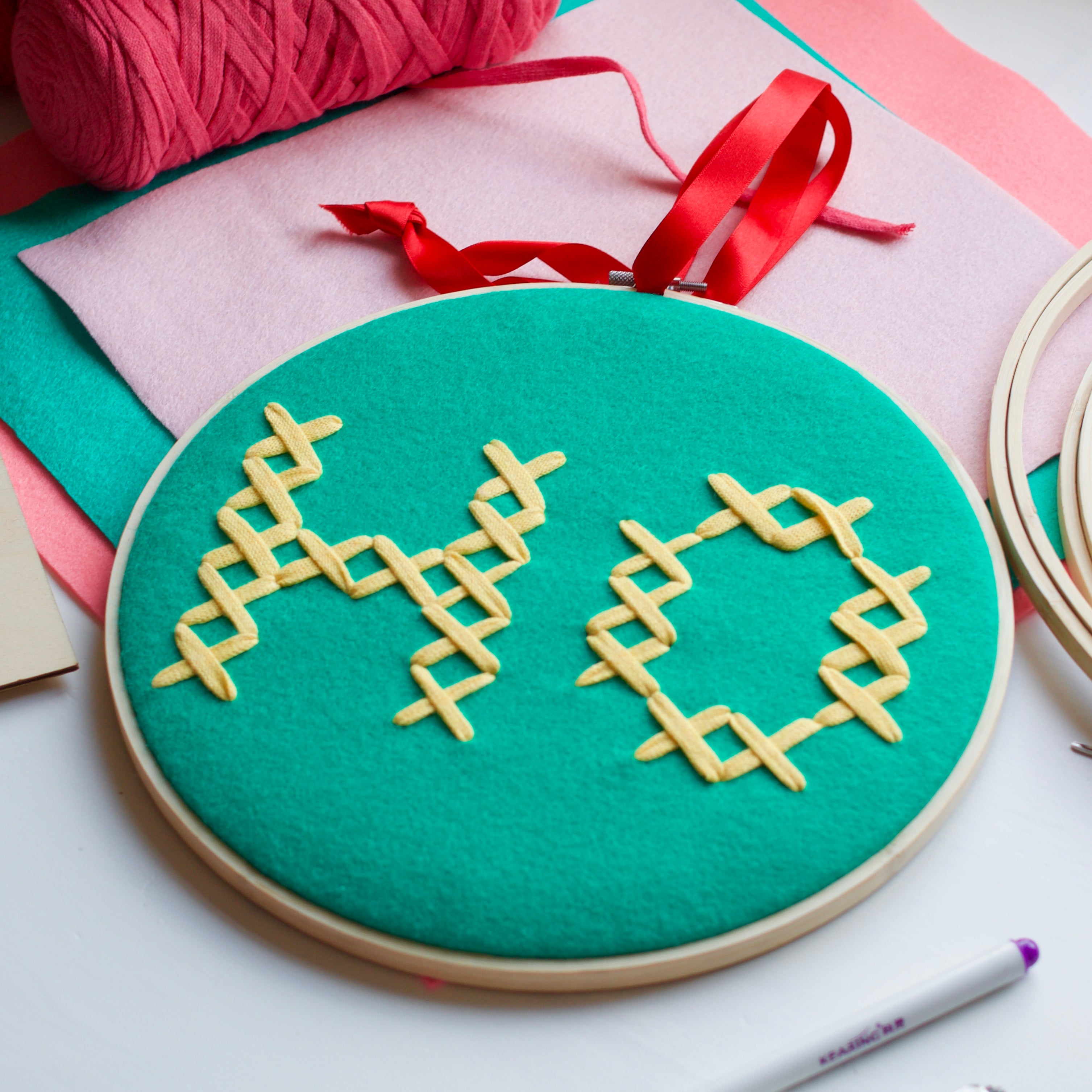 DIY Tutorial: Super Sized Cross Stitch Ho Hoops