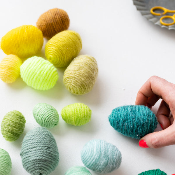 Yarn Wrapped Easter Eggs