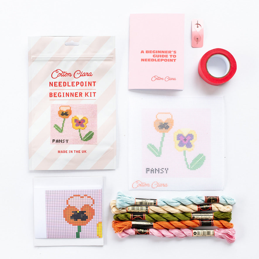 Beginner Needlepoint Kit - Pansy