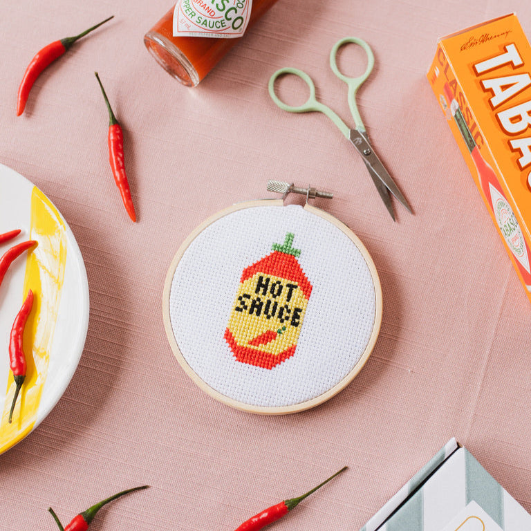 Hot Sauce Cross Stitch Kit