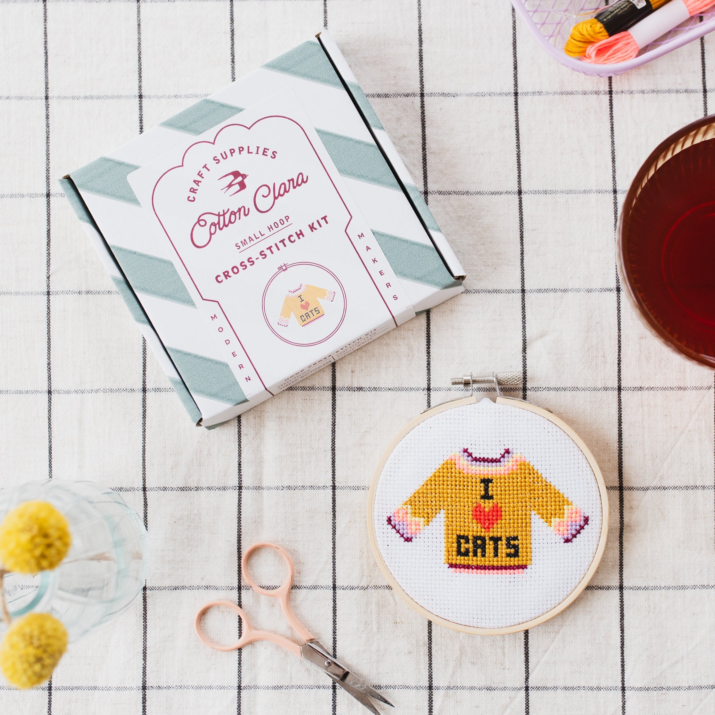 I Love Cats Mini Cross Stitch PDF Pattern – Instant Download