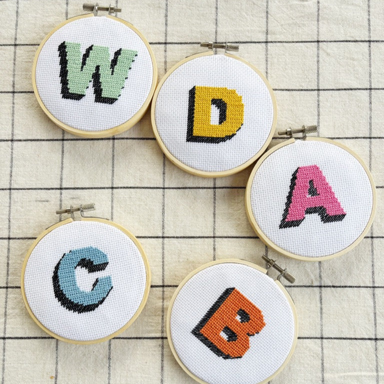 Drop Shadow Alphabet Cross Stitch Kit