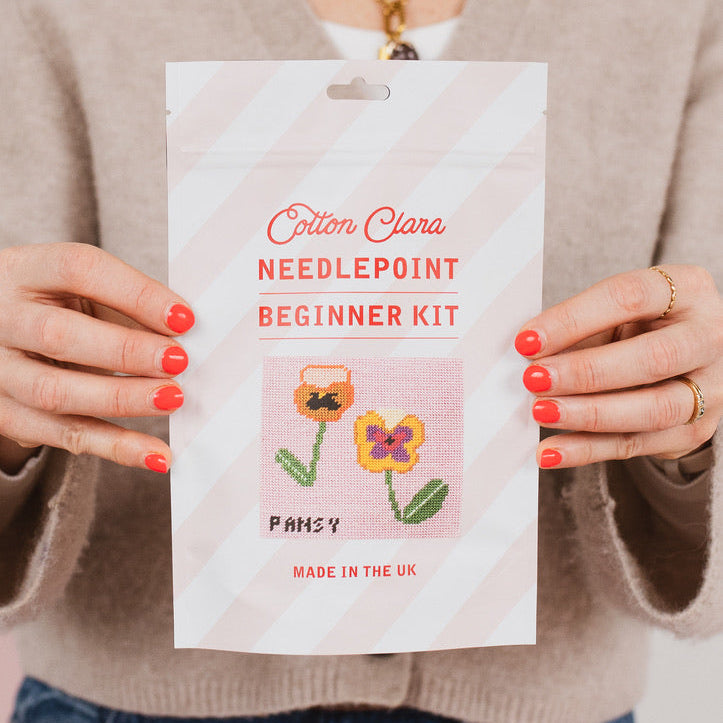 Beginner Needlepoint Kit - Pansy