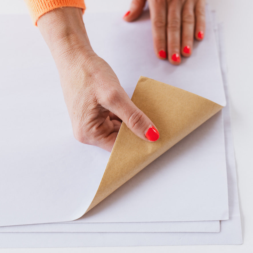 Adhesive Back Velvet Square White