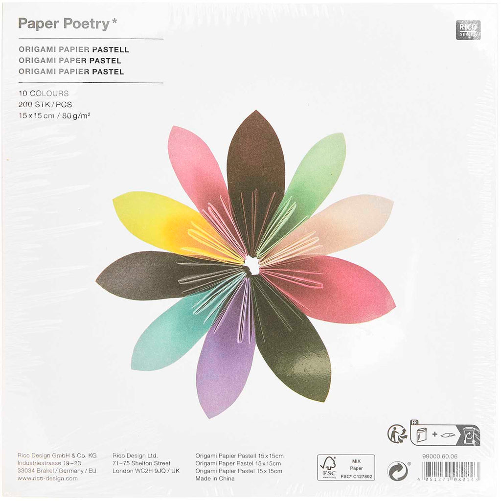 Pastel Origami Paper Sheets x 200