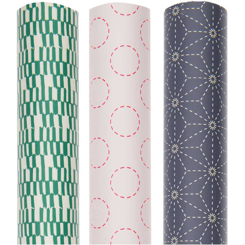 Sashiko Pattern Wrapping Paper