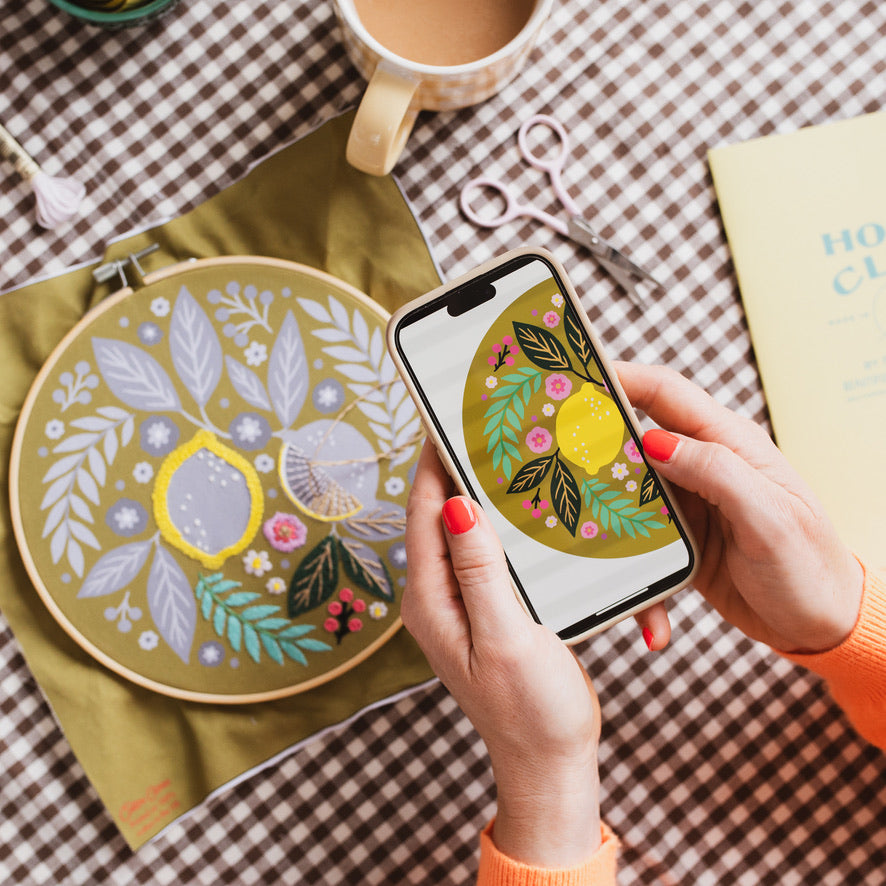 Lemon Floral Embroidery - One Off Box