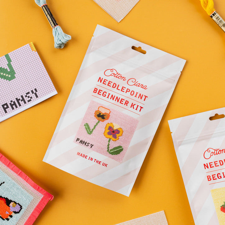 Beginner Needlepoint Kit - Pansy