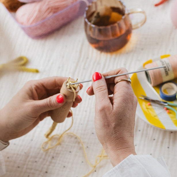 French Knitting Bobbin with Instructions, Hook & Needle