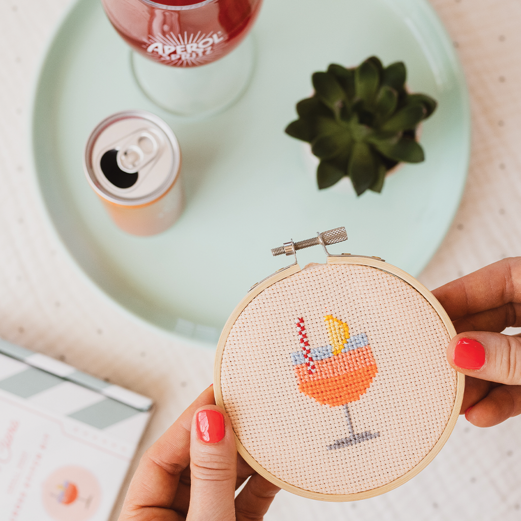 Aperol Mini Cross Stitch PDF Pattern – Instant Download