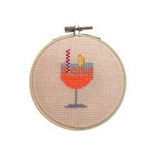 Load image into Gallery viewer, Aperol Cocktail Cross Stitch Kit