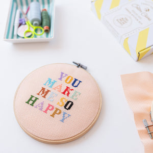 You Make Me So Happy Cross Stitch Kit