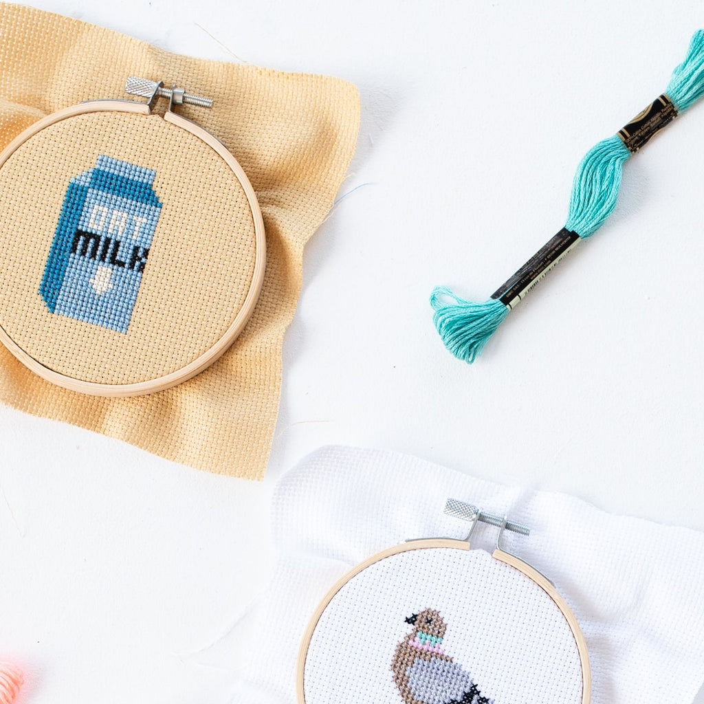 Oat Milk Mini Cross Stitch PDF Pattern – Instant Download
