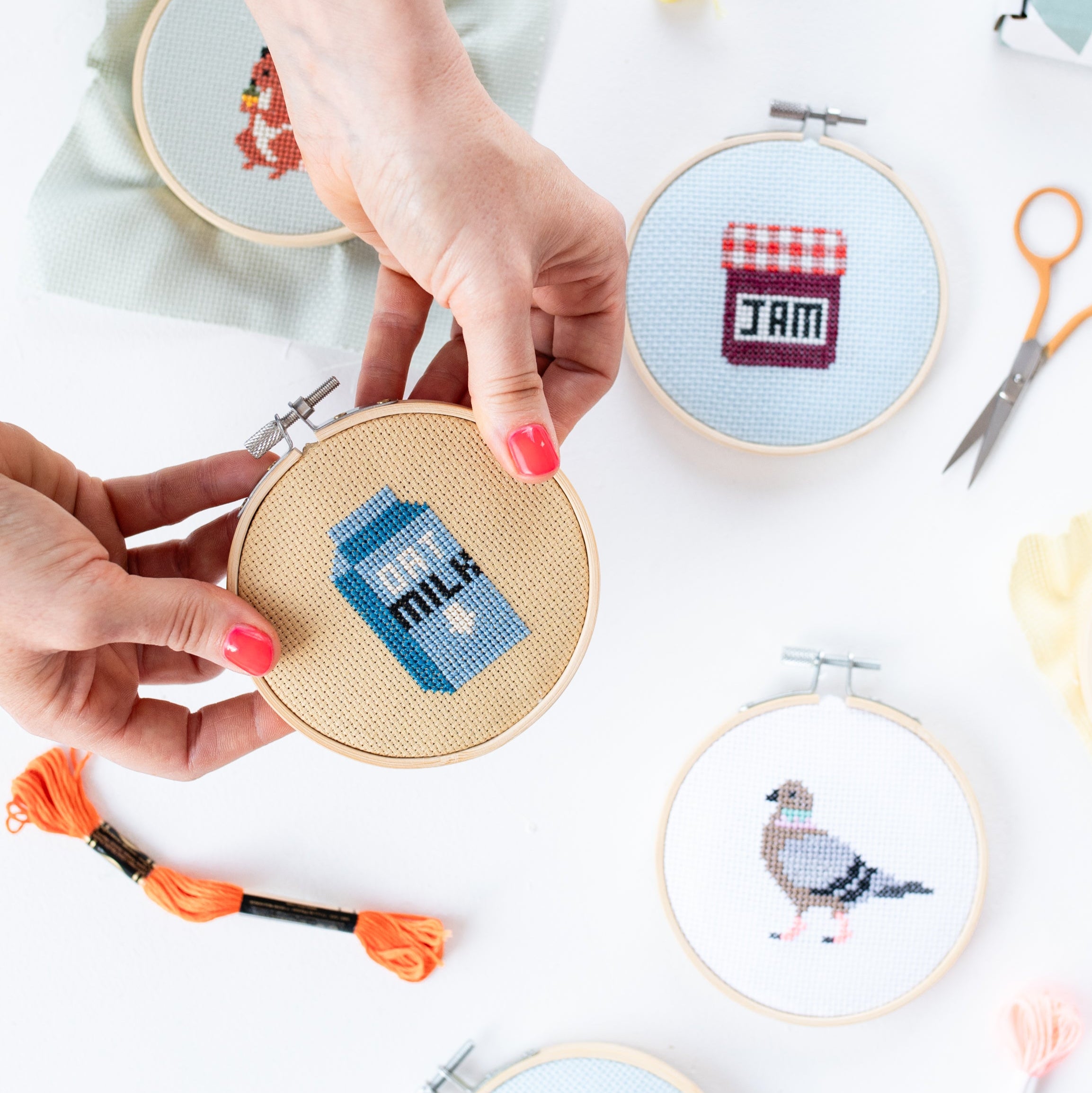 Oat Milk Mini Cross Stitch PDF Pattern – Instant Download