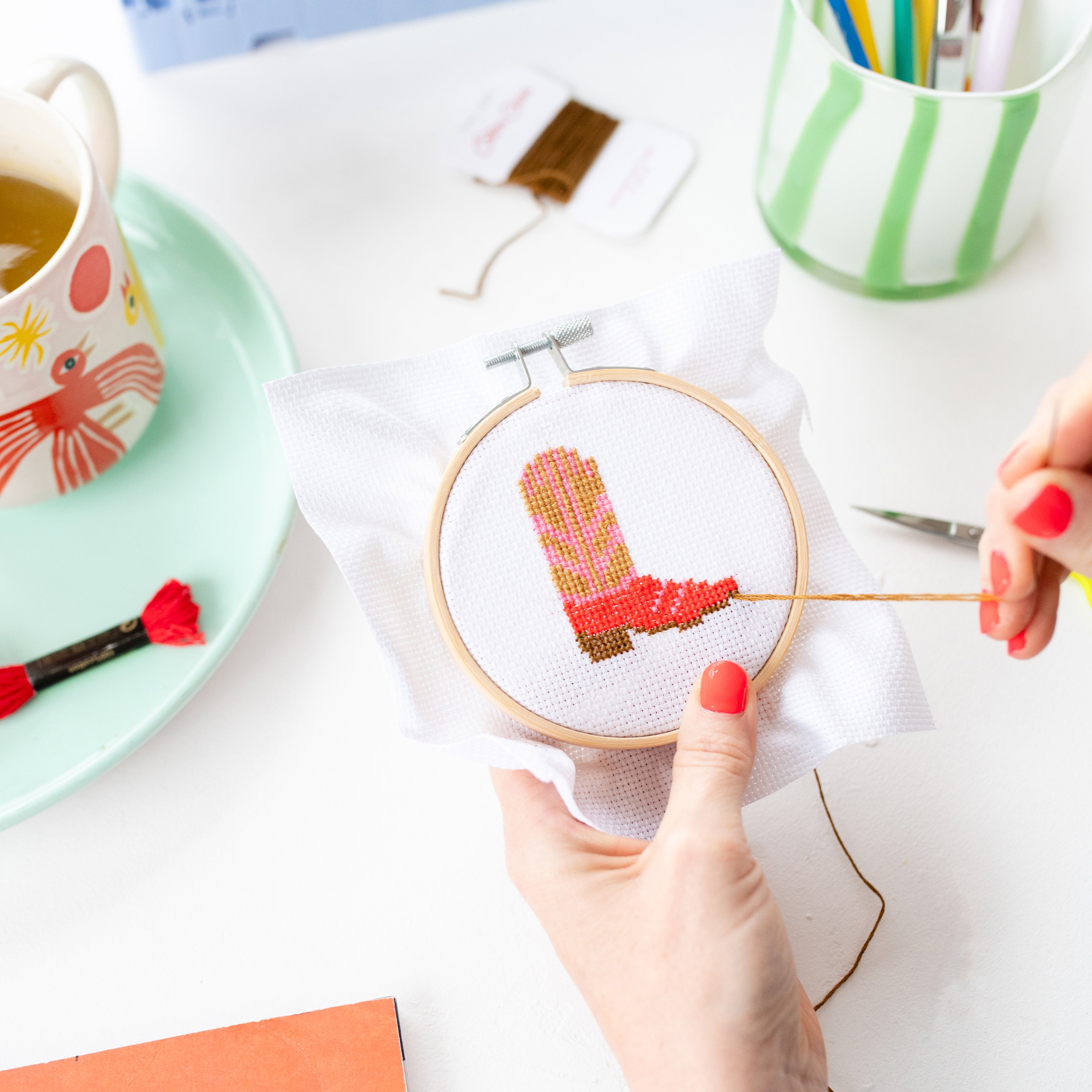 Cowboy Boot Mini Cross Stitch Kit