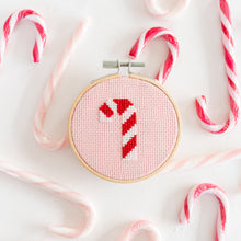 Load image into Gallery viewer, Candy Cane Cross Stitch Kit