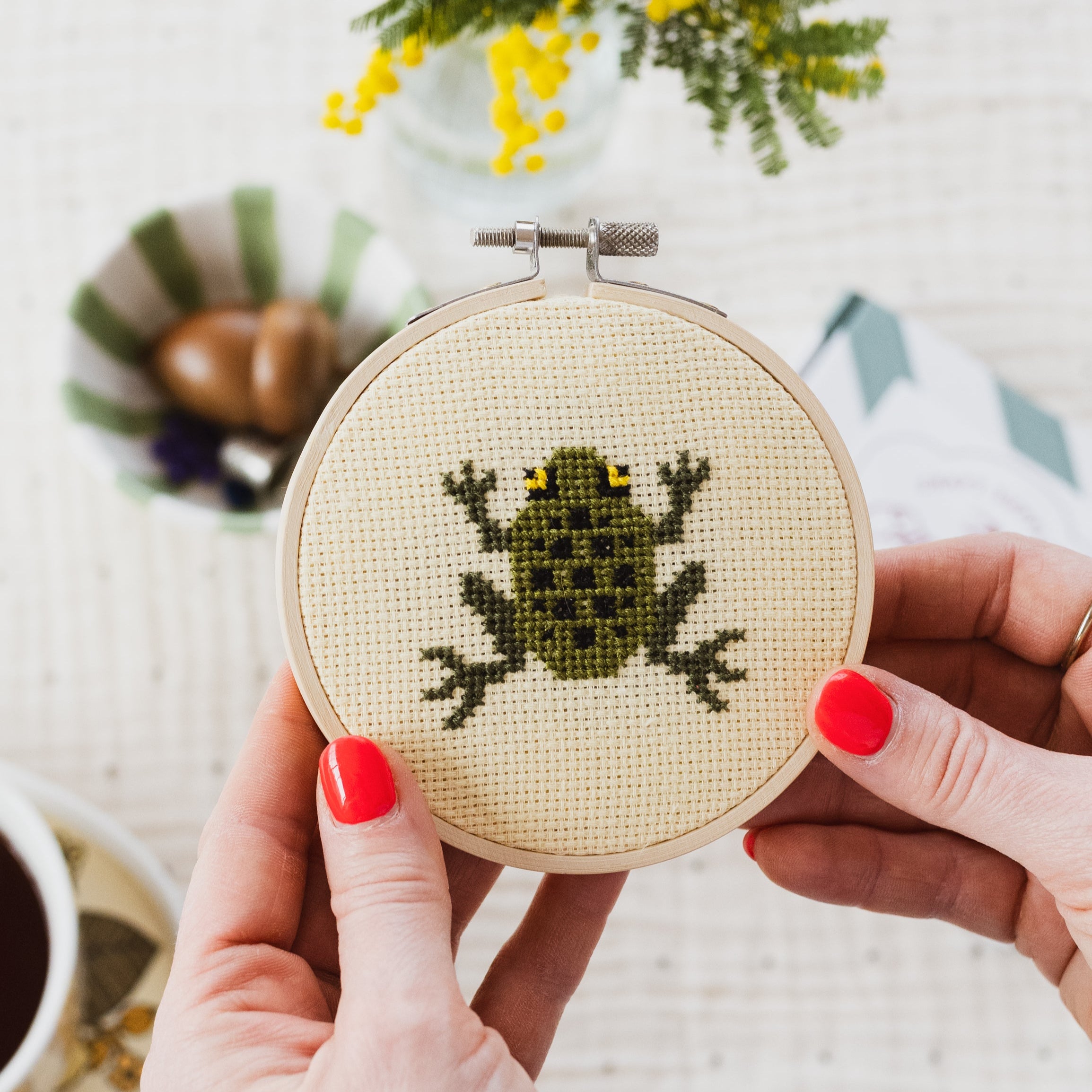 Frog Mini Cross Stitch PDF Pattern – Instant Download