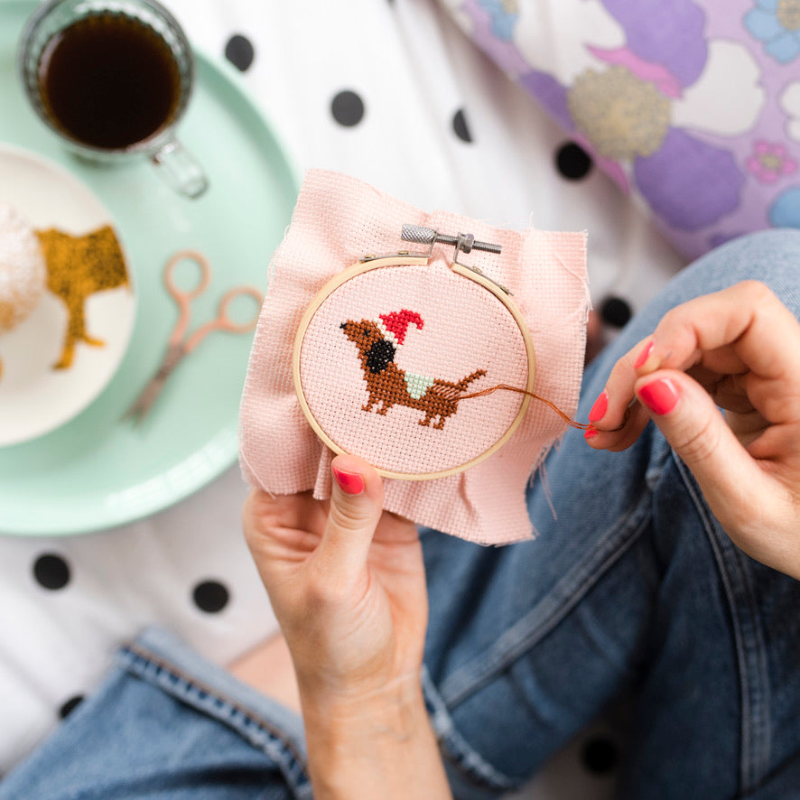 Dachshund Mini Cross Stitch PDF Pattern – Instant Download