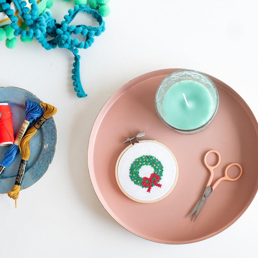 Wreath Mini Cross Stitch PDF Pattern – Instant Download