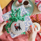 Black Cat Christmas Cross Stitch Kit