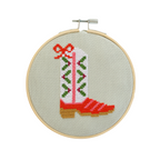 Christmas Cowboy Boot Cross Stitch Kit
