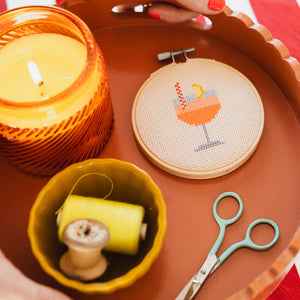 Aperol Cocktail Cross Stitch Kit