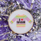 I Love Taylor Mini Cross Stitch PDF Pattern – Instant Download