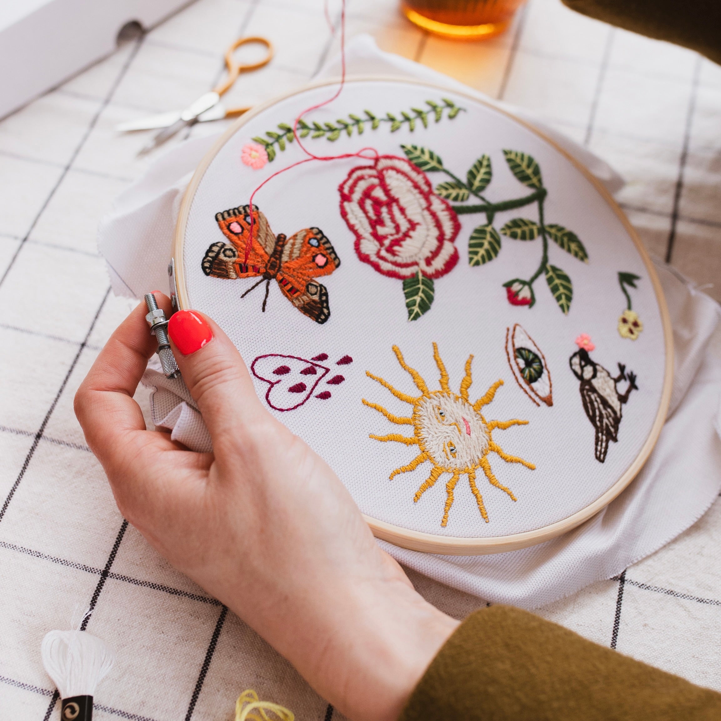 Sun Eye Butterfly Embroidery - One Off Box