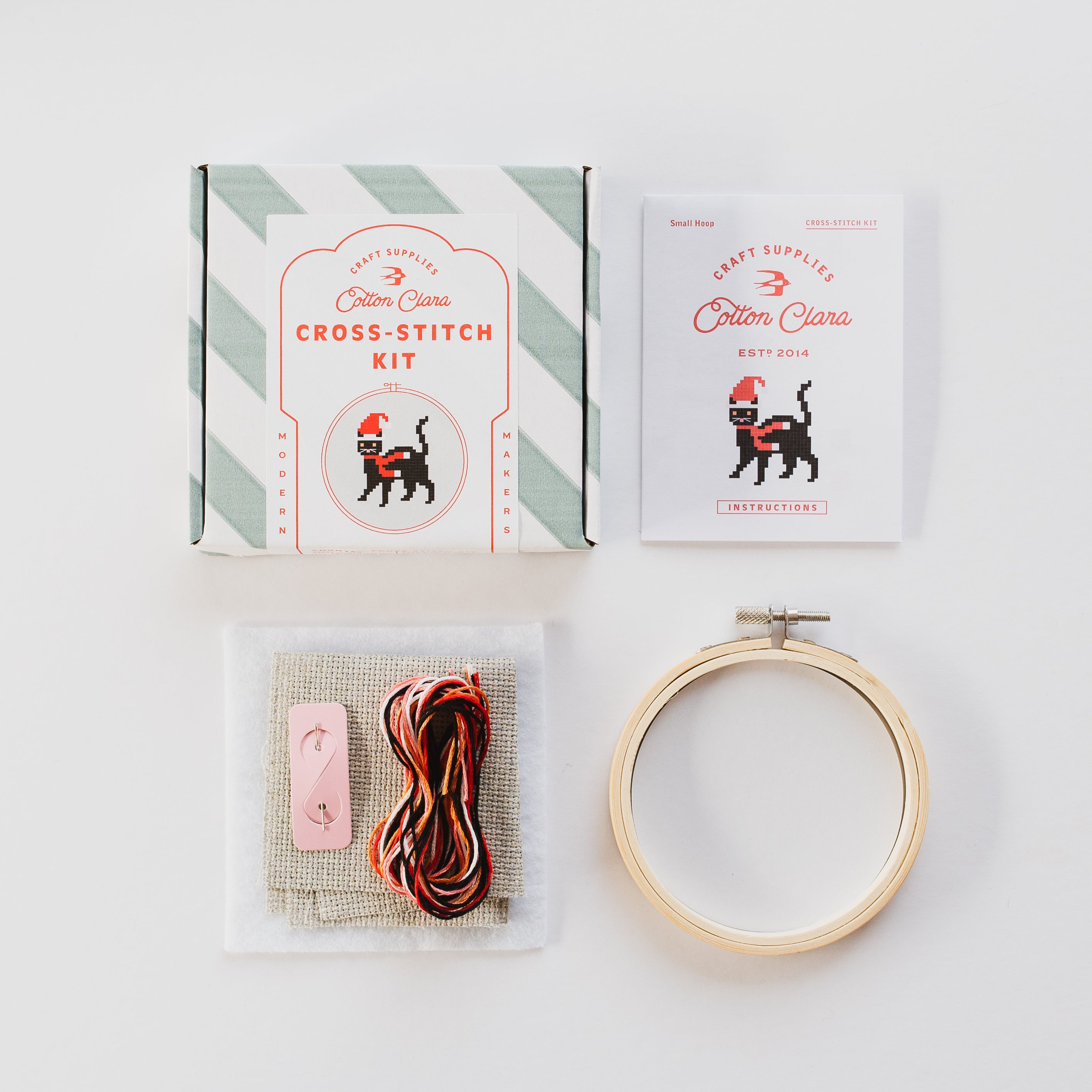 Black Cat Christmas Cross Stitch Kit