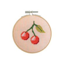 Load image into Gallery viewer, Cherry Mini Cross Stitch Kit