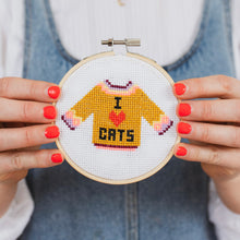 Load image into Gallery viewer, I Love Cats Cross Stitch Kit