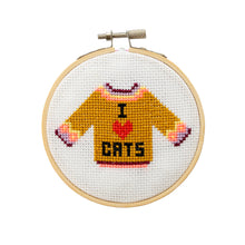 Load image into Gallery viewer, I Love Cats Cross Stitch Kit