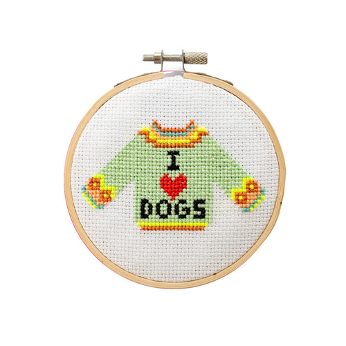 I Love Dogs Cross Stitch Kit
