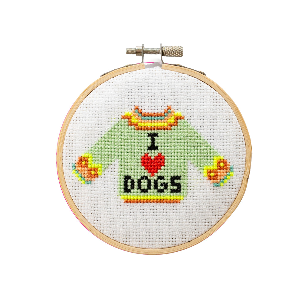 I Love Dogs Mini Cross Stitch PDF Pattern – Instant Download