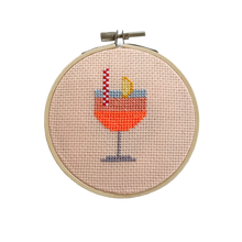 Load image into Gallery viewer, Aperol Cocktail Cross Stitch Kit