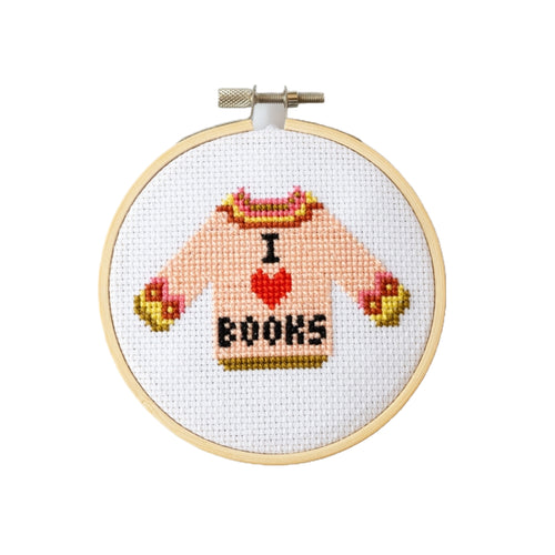 I Love Books Cross Stitch Kit