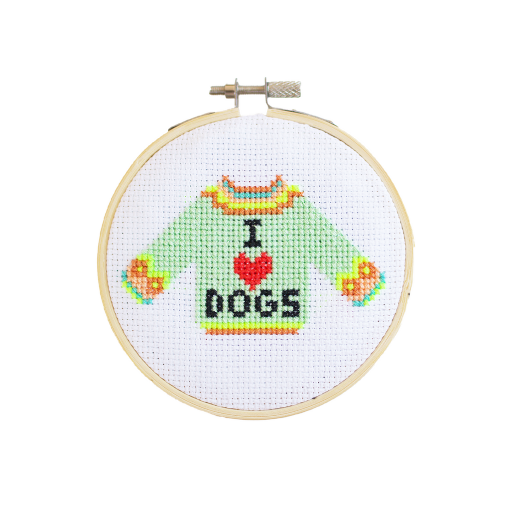 I Love Dogs Cross Stitch Kit