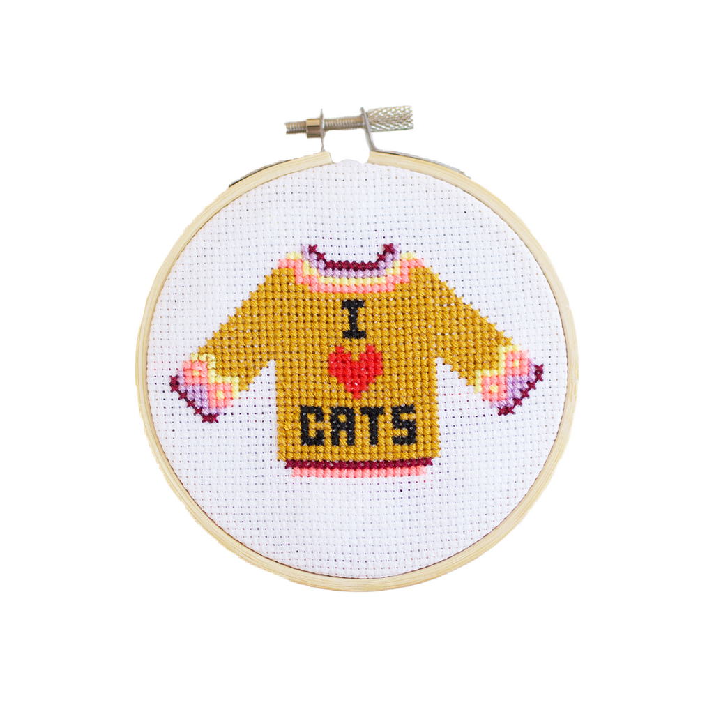 I Love Cats Cross Stitch Kit