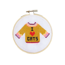 Load image into Gallery viewer, I Love Cats Cross Stitch Kit