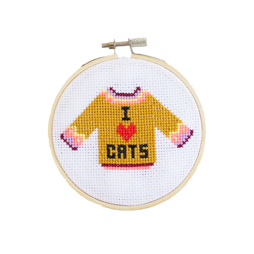 I Love Cats Cross Stitch Kit