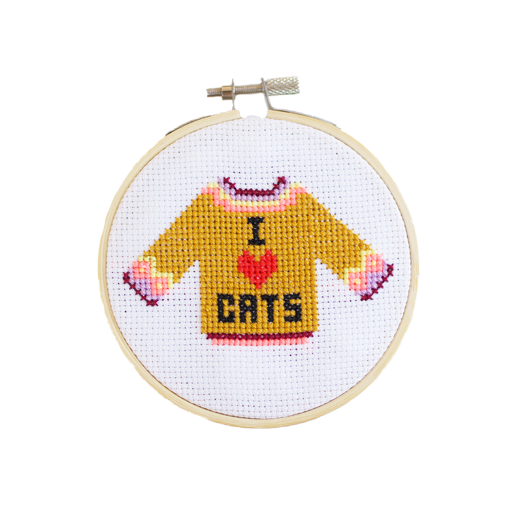 I Love Cats Cross Stitch Kit