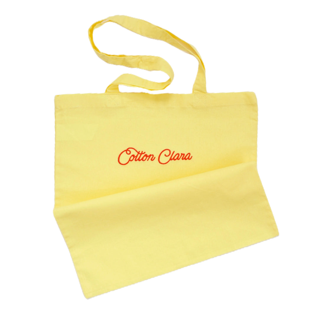 Cotton Clara Yellow Embroidered Cotton Tote Bag