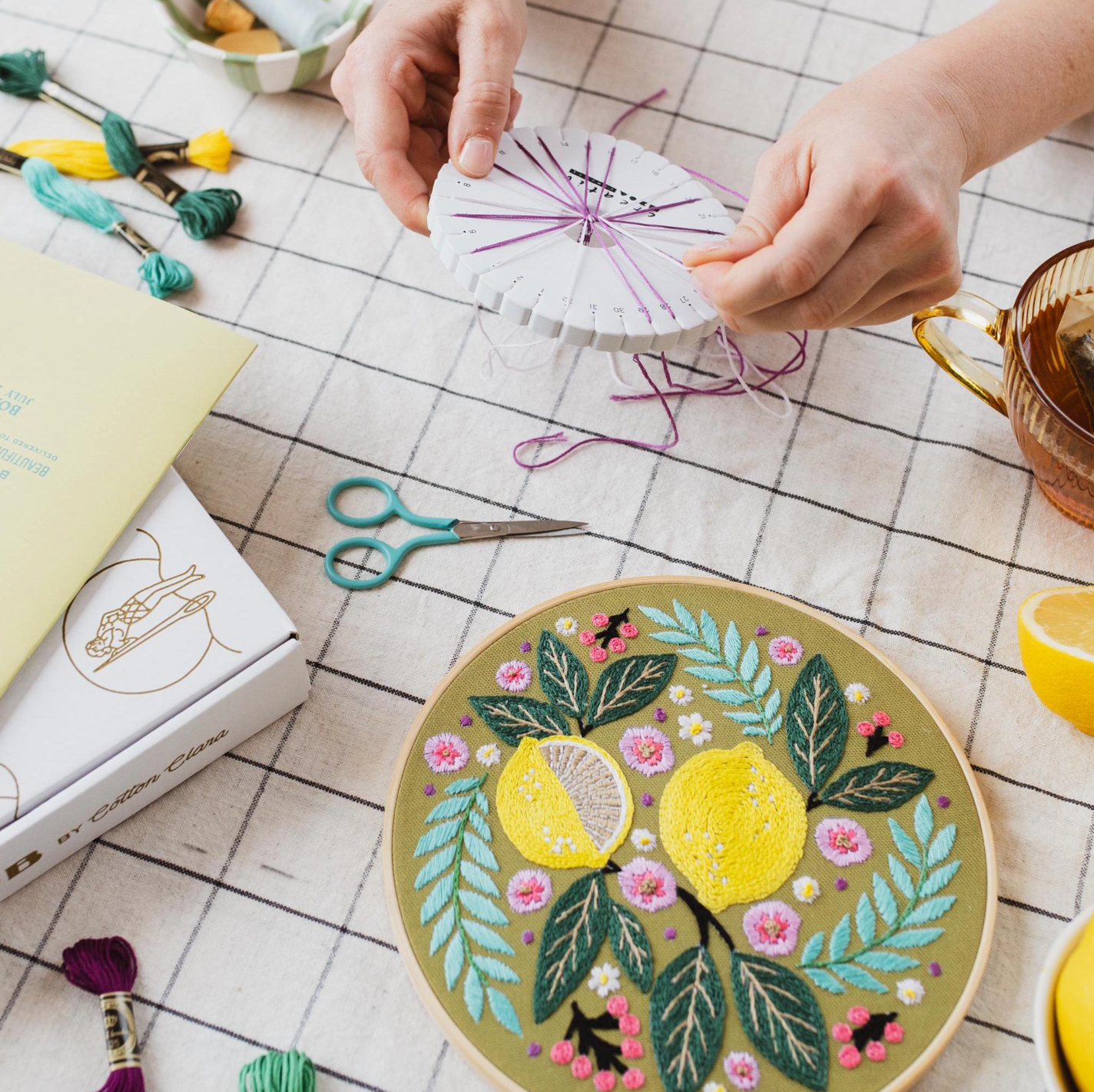 Lemon Floral Embroidery - One Off Box